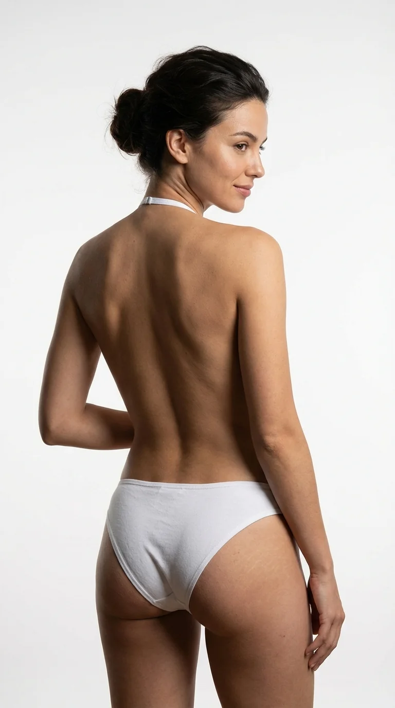 Nefes Alan Pamuklu Bikini Külot - Manken Üzerinde Arka Görünüm